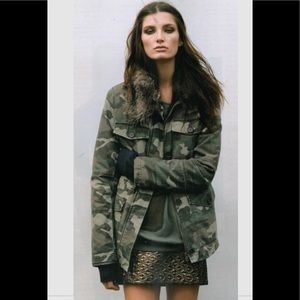 TOPSHOP Faux Fur Lined Camo Utility Jacket